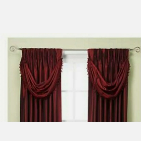 Peri Argentina (1) crescent valance 32" x 22" OPEN BOX/REPACKAGED Burgandy - Picture 12 of 13